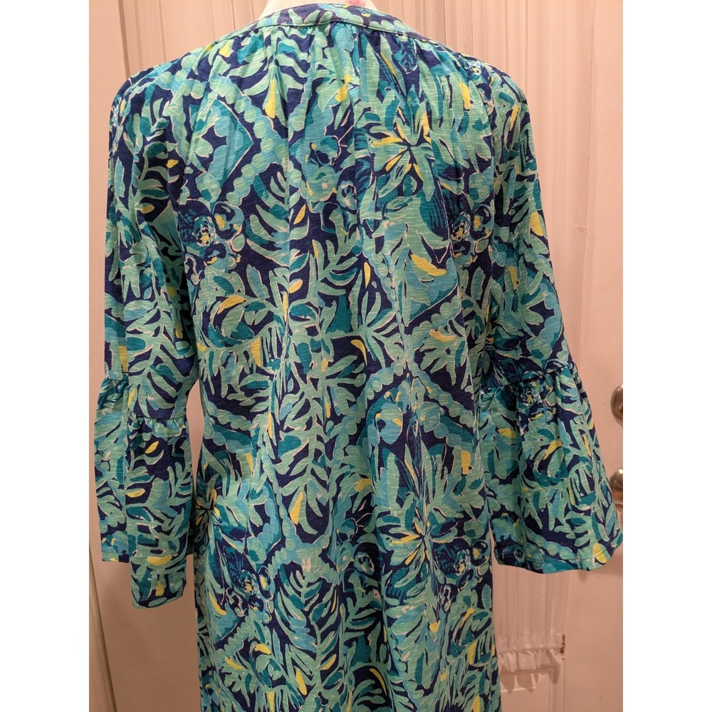 Lilly Pulitzer Dress Womens M Del Lago Tunic Tassel Midnight Cove Blue Print NWT - Picture 6 of 16